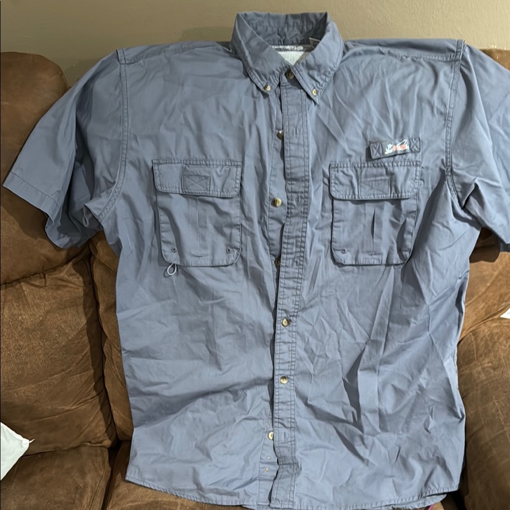 Bass Pro Shops Gray Button Down Shirt